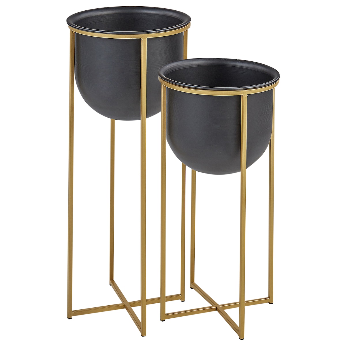 Zestaw 2 donic na nóżkach THUJA Metal 21 cm Czarny