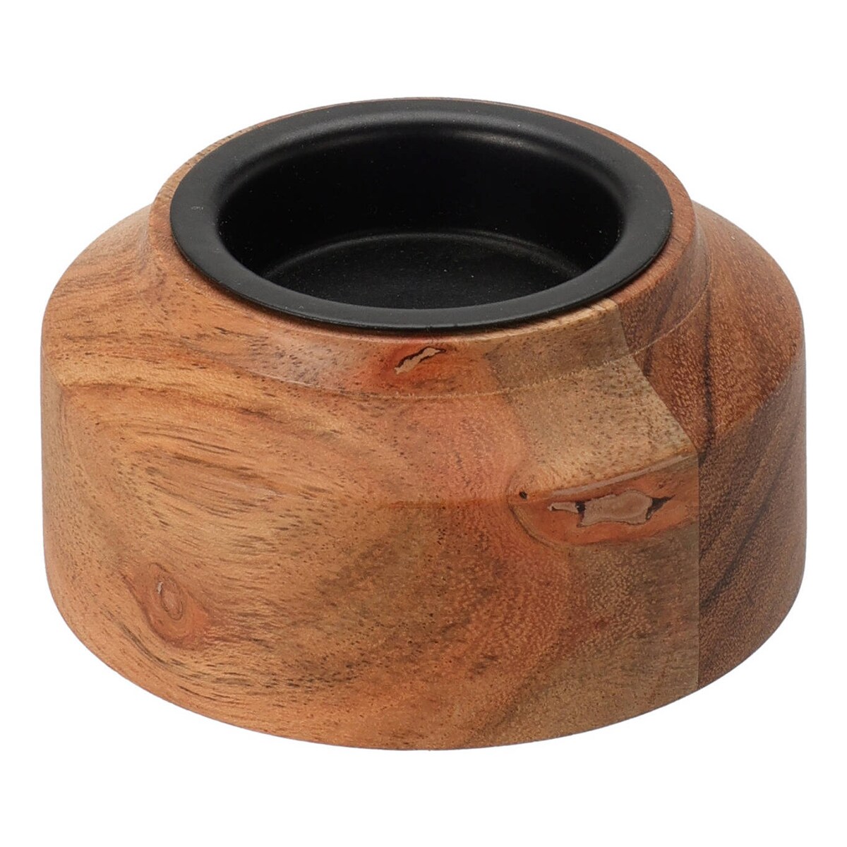 Świecznik z drewna akacjowego, 8 x 4 cm