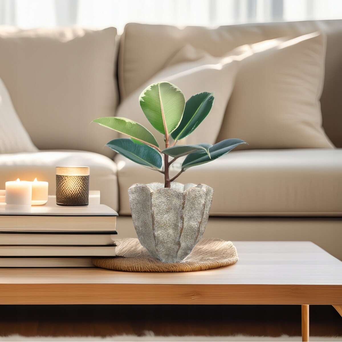 DONICZKA BETONOWA 20cm duża osłonka donica na kwiaty wrzosy bonsai parapet