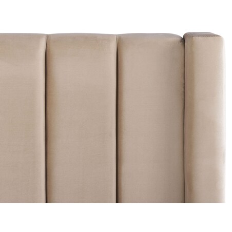 Łóżko wodne welurowe z ławką 160 x 200 cm beżowe NOYERS
