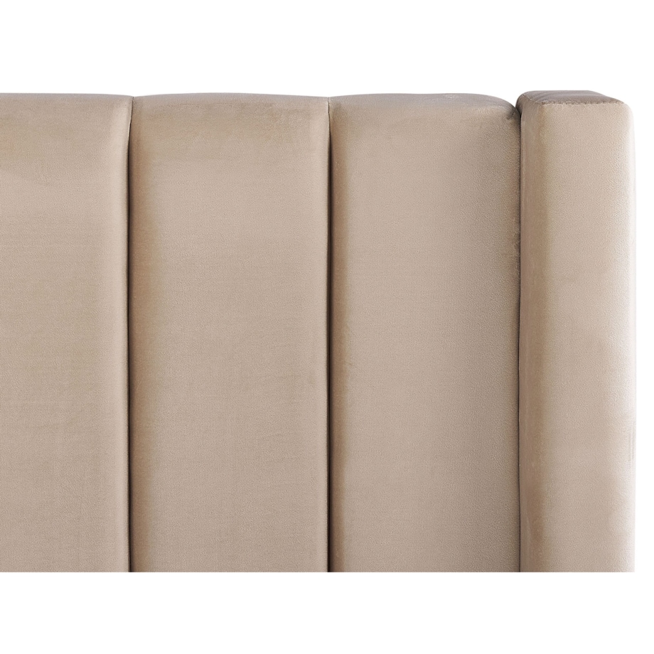 Łóżko wodne welurowe z ławką 160 x 200 cm beżowe NOYERS