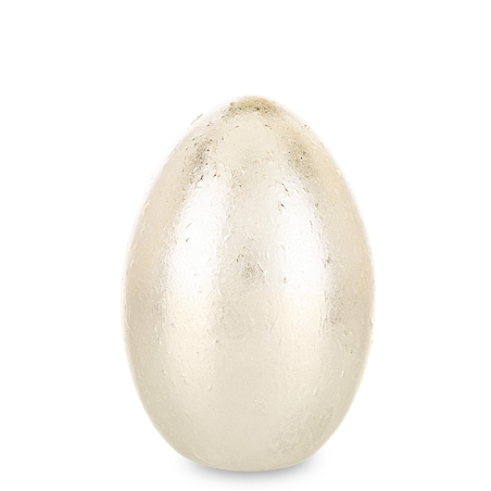 Dekoracja - srebrne jajko z ceramiki 11,5x8x8 cm MONNI - IV