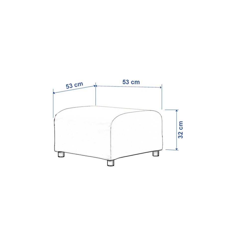 Pokrowiec na podnóżek Klippan, biała bukla, 53 x 53 x 32 cm, Boucle Teddy