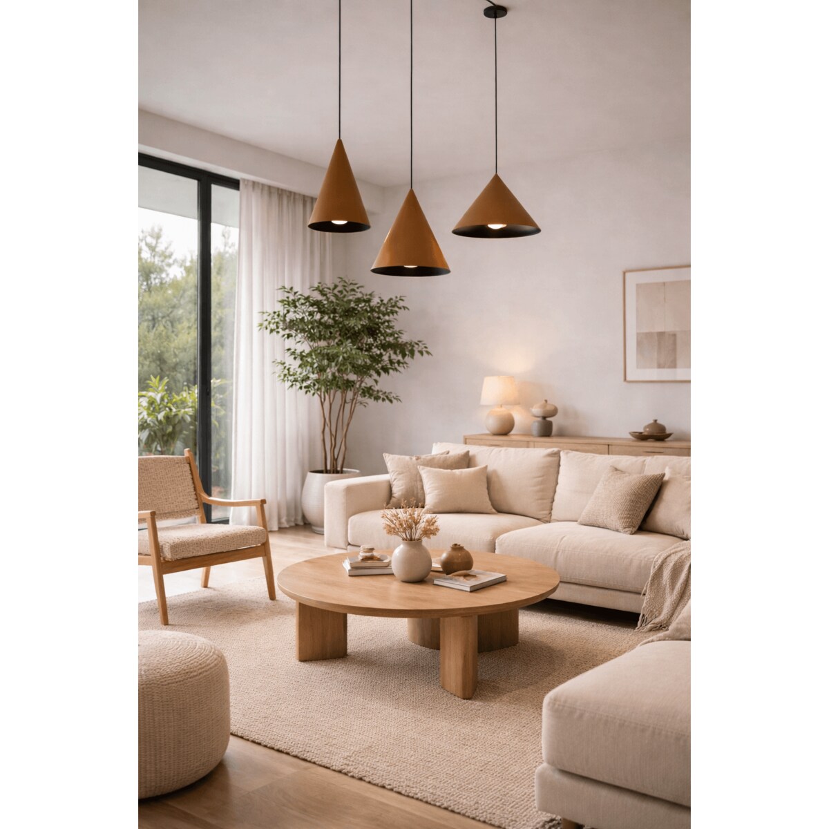 LAMPA WISZĄCA ALUMINIOWA NIRENZA BRĄZOWA