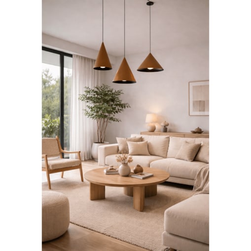 LAMPA WISZĄCA ALUMINIOWA NIRENZA BRĄZOWA