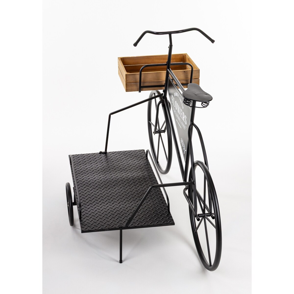 Kwietnik metalowy 75x110x46 cm ROWER z boczną przyczepką