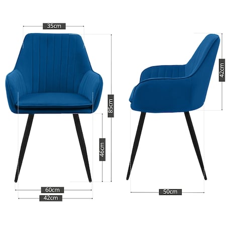 Krzesło tapicerowane welurowe granatowe do salonu jadalni