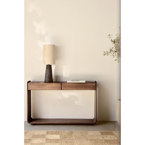 Konsola z drewna akacjowego Tinsley, 120 cm, brązowa