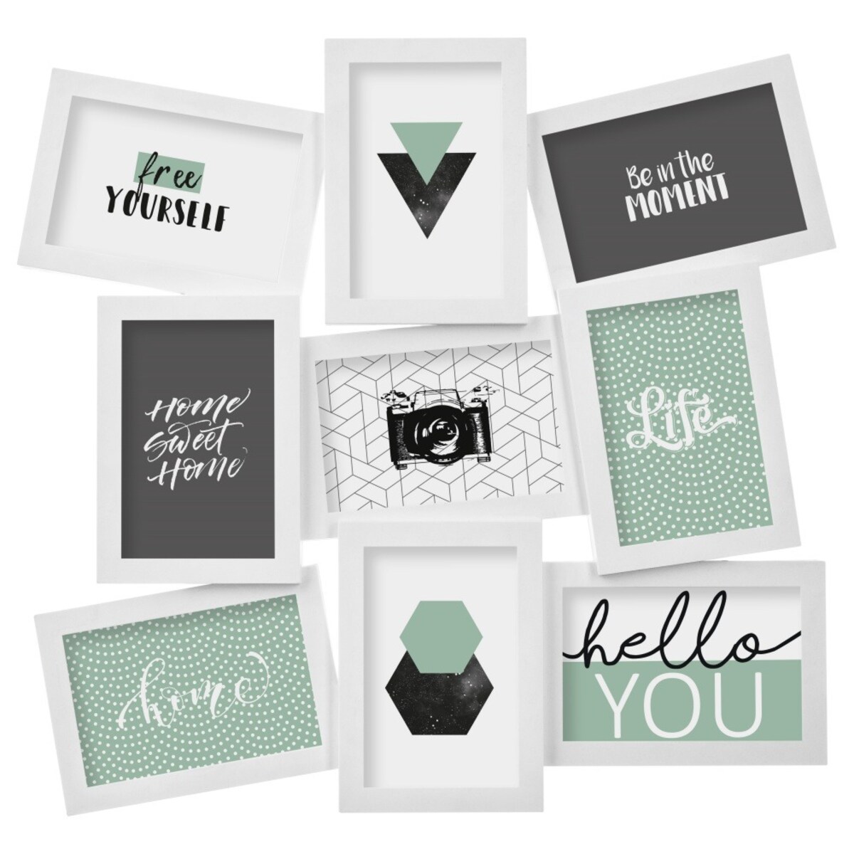 Ramki na zdjęcia, kolaż, 9 elementów