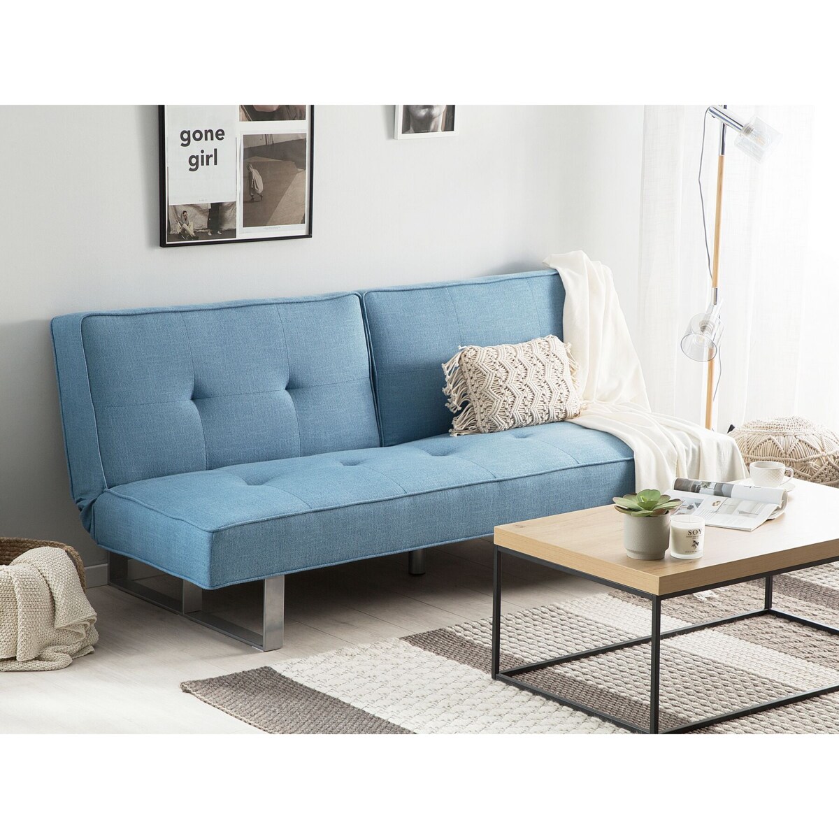 Sofa rozkładana niebieska DUBLIN