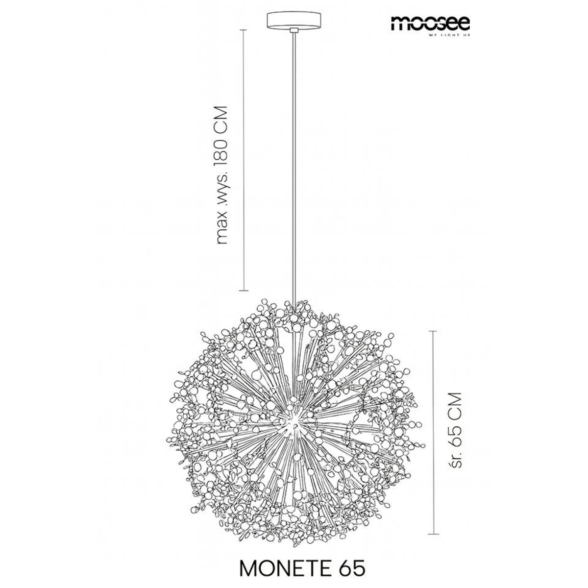 MOOSEE lampa wisząca MONETE 65 złota