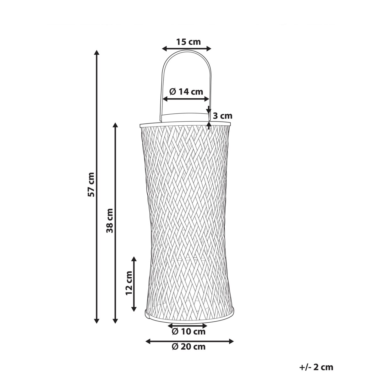 Lampion bambusowy 38 cm naturalny MACTAN