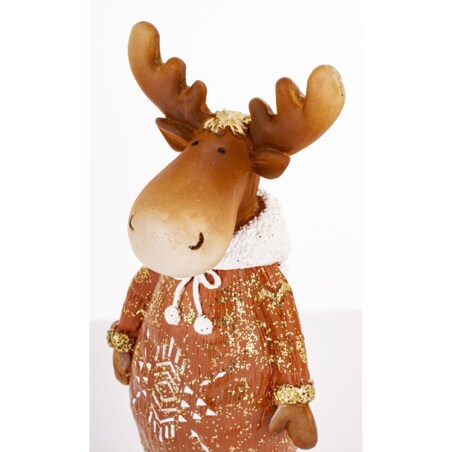 Figurka - łosza 20x8x6,5 cm ALCE w sukience w białe wzorki i białym kapturze