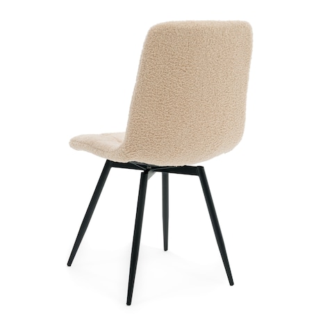 Krzesło tapicerowane obrotowe do salonu ARCO ciemnobeżowy boucle