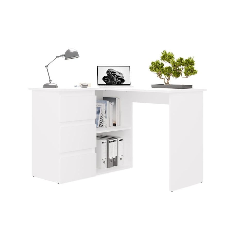 Biurko narożne Nicea lewe białe 120x48,5x75 cm 1 szt.