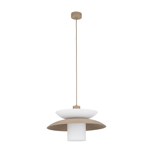 Lampa Wisząca Tk Lighting Verado Beżowa Biała Metalowa Z Kloszem