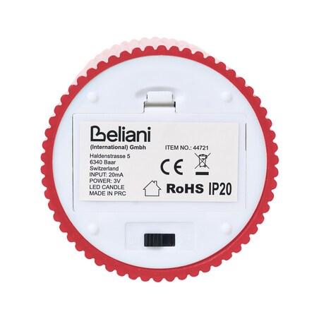 Zestaw 6 świec LED NOISETTE 10/16 cm Czerwony