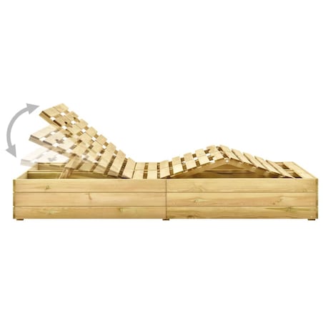 vidaXL Podwójny leżak z kremowymi poduszkami, impregnowana sosna