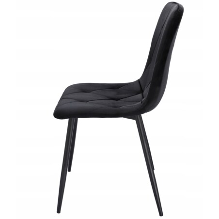 4 X Krzesło Tapicerowane Pikowane Welur Nowoczesne