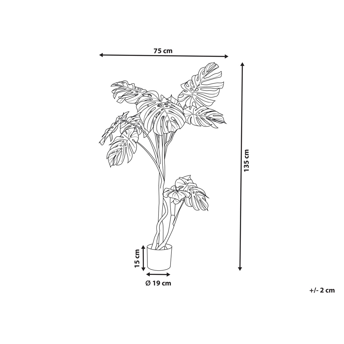 Sztuczna roślina MONSTERA PLANT 135 cm Zielony