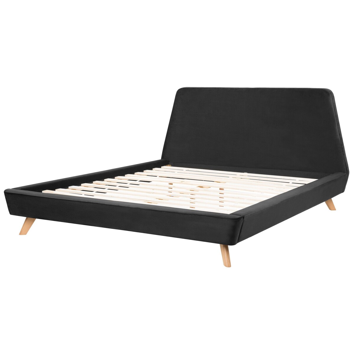 Łóżko welurowe 180 x 200 cm czarne VIENNE