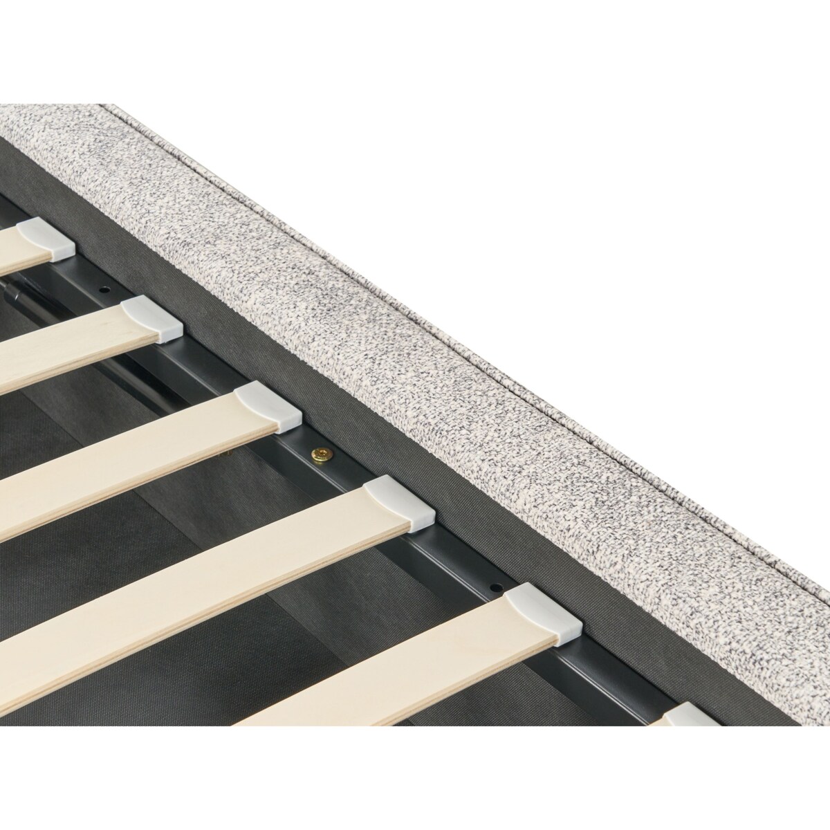 Łóżko z pojemnikiem Dzianina welurowa MOISSAC 180 x 200 cm Szary/ beżowy