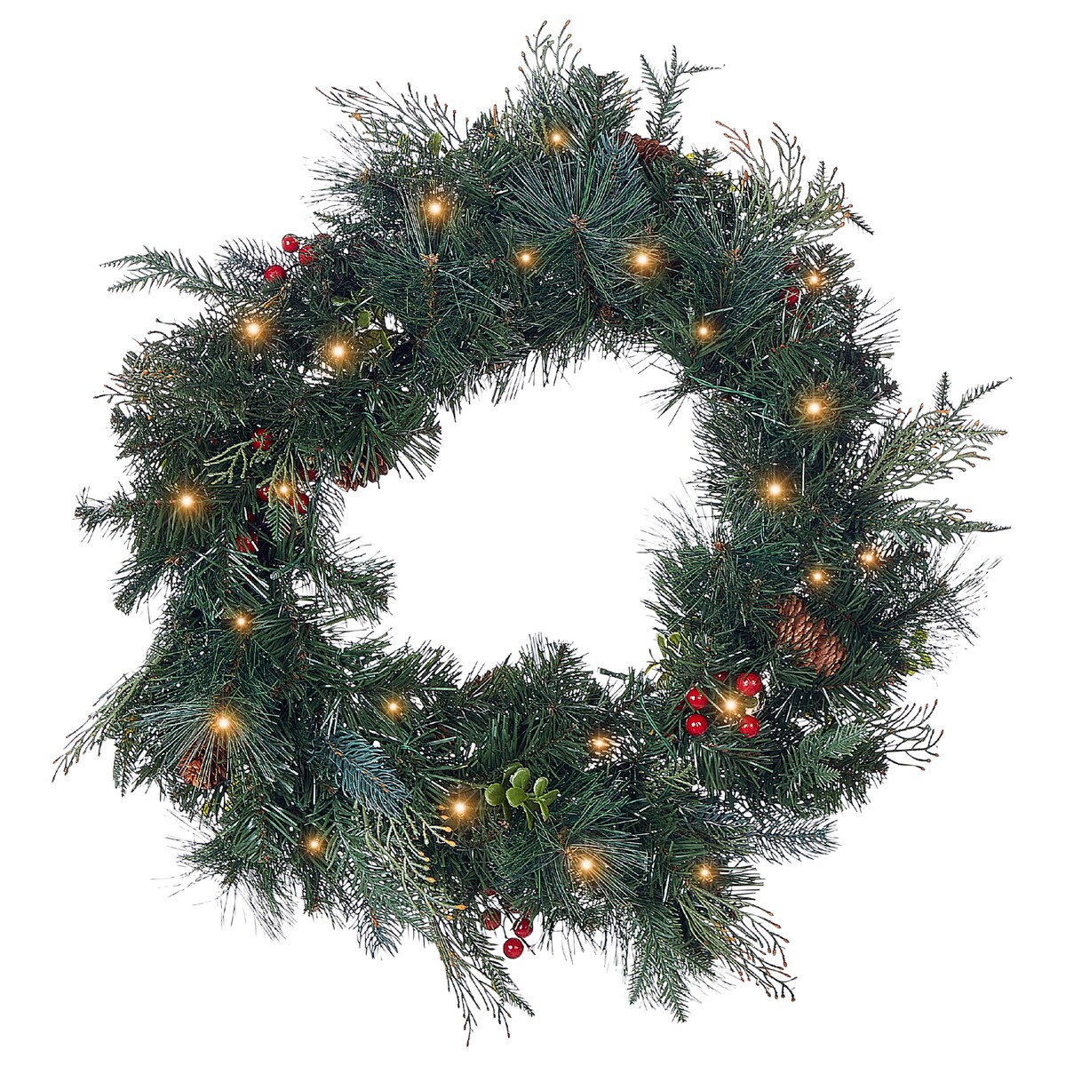 Wieniec świąteczny LED ELBRUS Zielony 60 cm