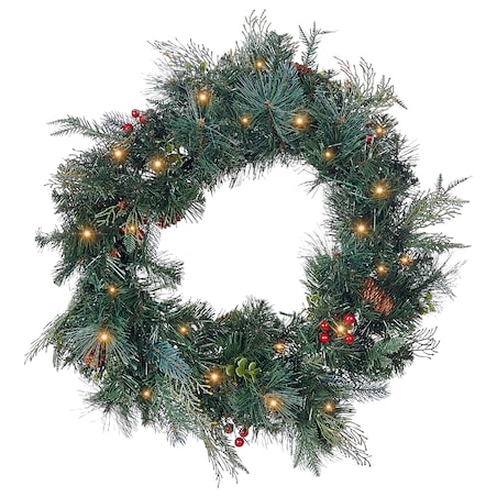 Wieniec świąteczny LED ELBRUS Zielony 60 cm