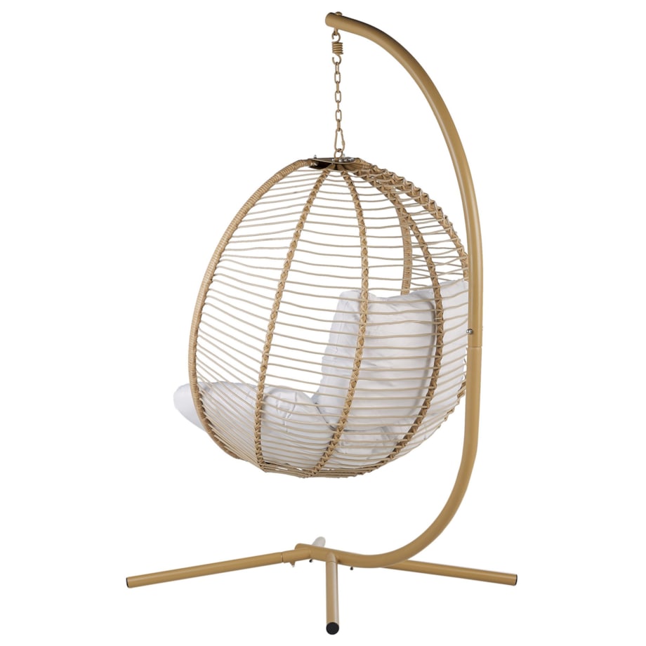 Fotel wiszący ze stojakiem ARCO Metal Beżowy