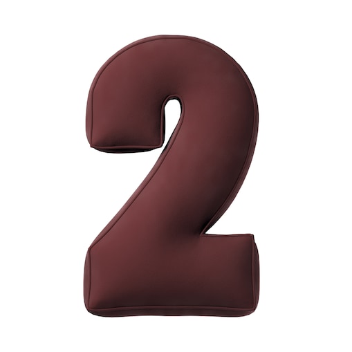 Poduszka Cyferka 2, bordowy, 25 x 40 cm, Posh Velvet