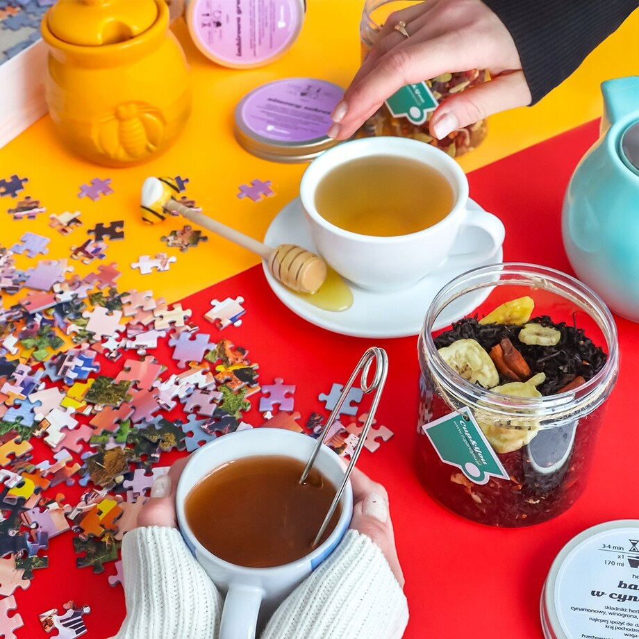 Herbata czarna sypana BANAN W CYNAMONIE o smaku bananów w cynamonie PREMIUM - herbata liściasta sypana mieszanka napar susz - gotowa na prezent upominek