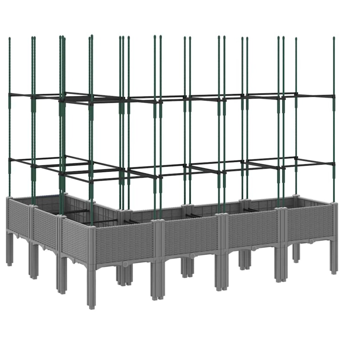 vidaXL Donica ogrodowa z kratką, jasnoszara, 160x120x142,5 cm, PP