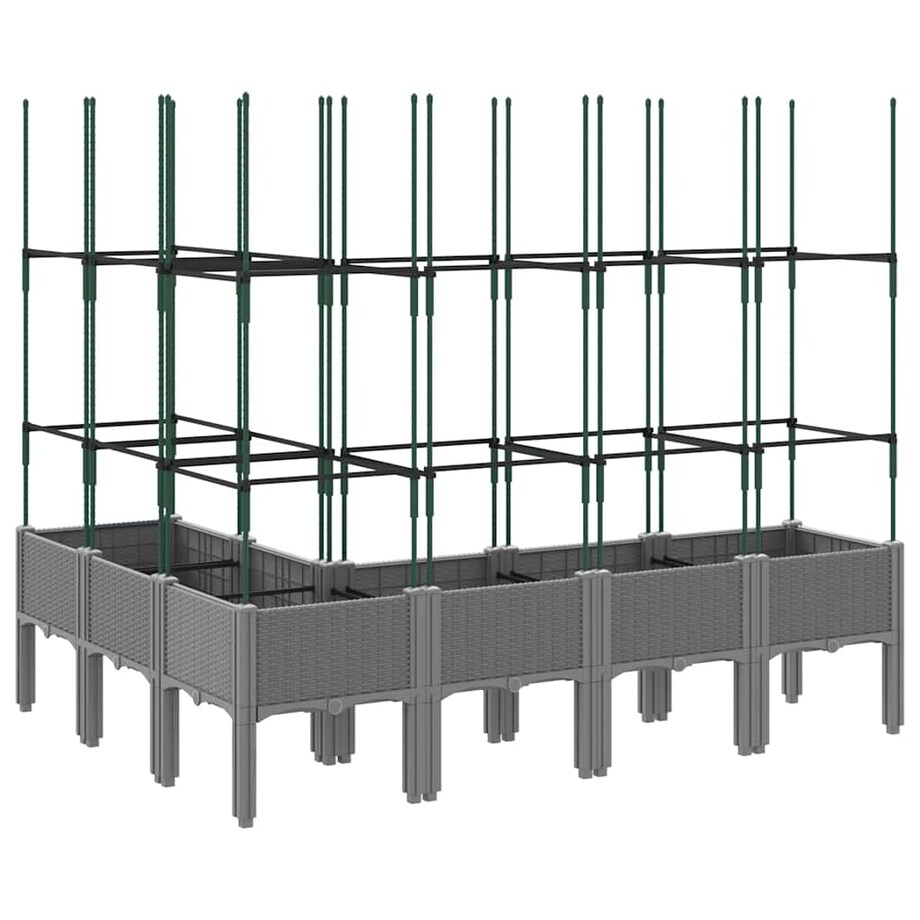 vidaXL Donica ogrodowa z kratką, jasnoszara, 160x120x142,5 cm, PP