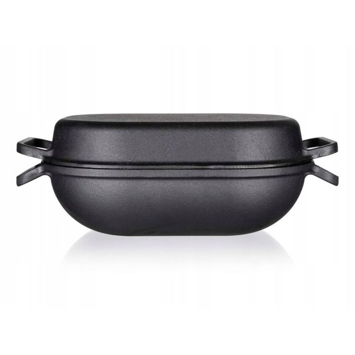 BRYTFANKA CZARNA ŻELIWNA duża do pieczenia 7 L podwójna z żeliwa garnek