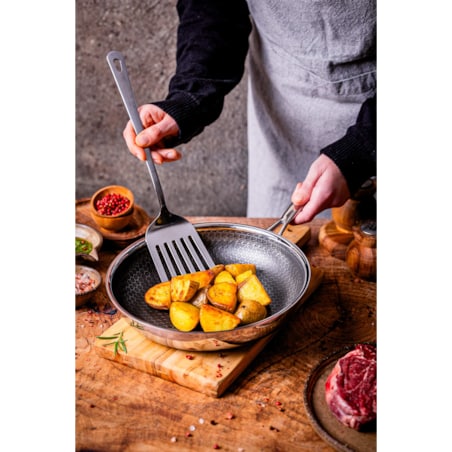 Profesjonalna patelnia ceramiczna Kanso 24 cm z pokrywką Plaster miodu Na indukcje Na gaz Nierdzewna