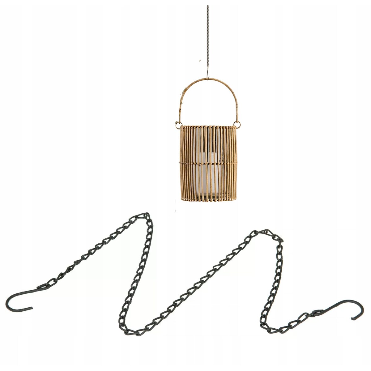 ŁAŃCUCH METALOWY 55cm łańcuszek do lampionów świeczników wieszanie 2 haki
