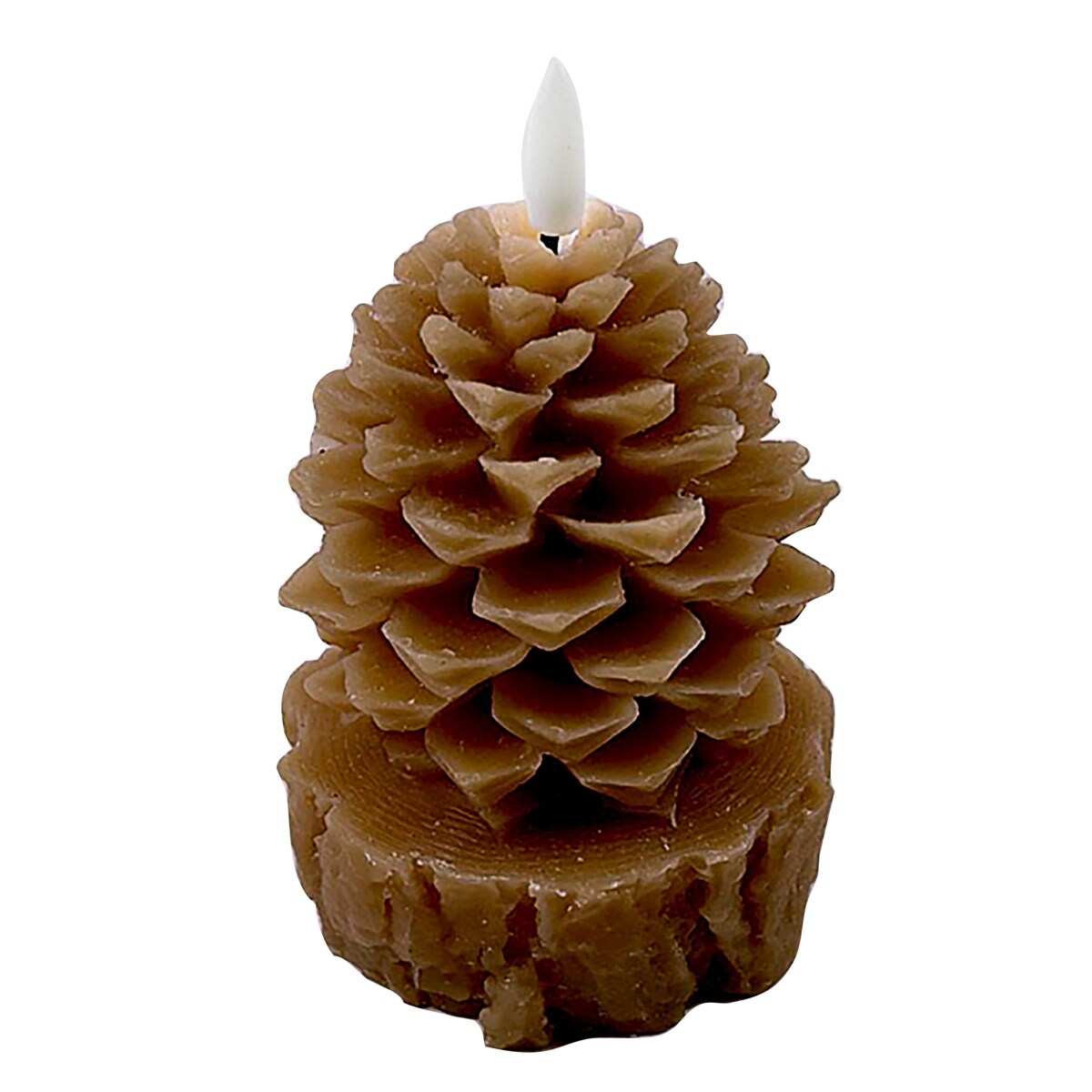 NIKOLAO BROWN Świeca LED szyszka 9x15,5cm