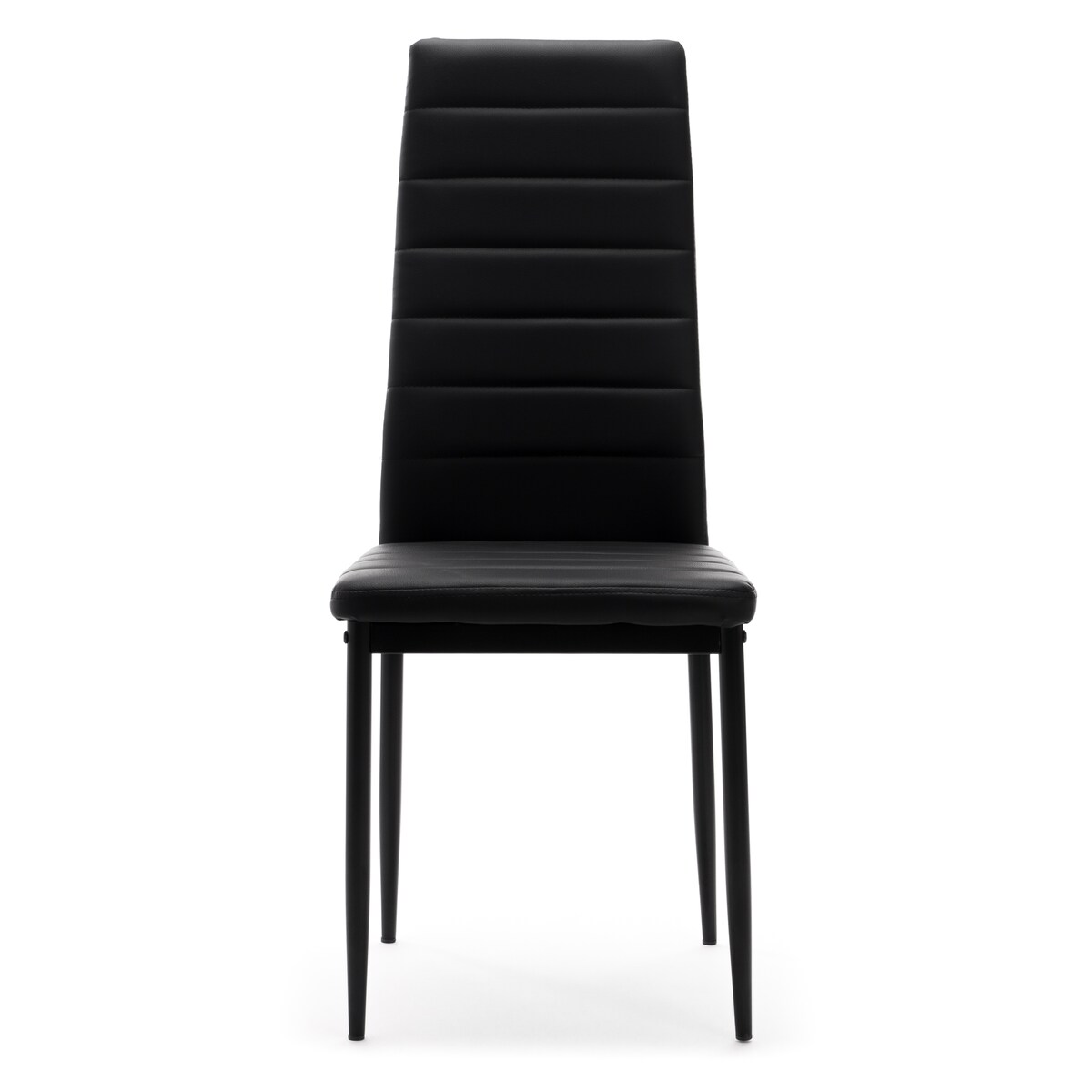 Zestaw 4 krzesła FADO tapicerowane ekoskóra czarne