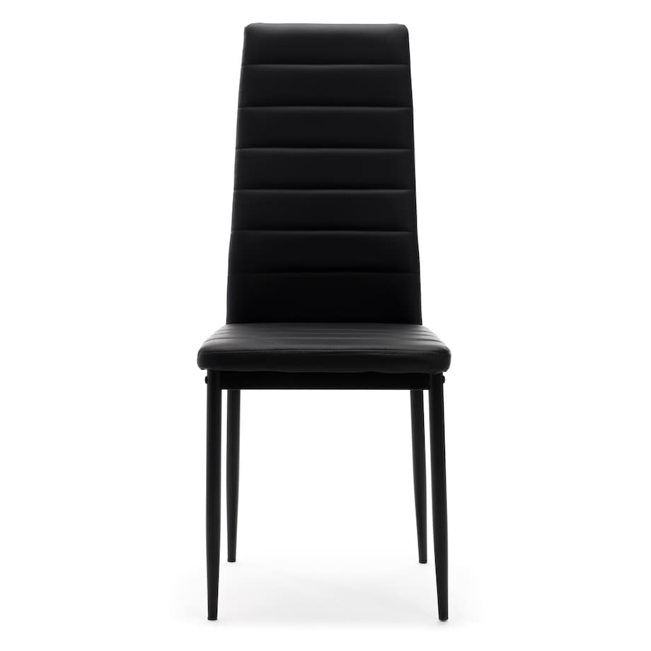 Zestaw 4 krzesła FADO tapicerowane ekoskóra czarne