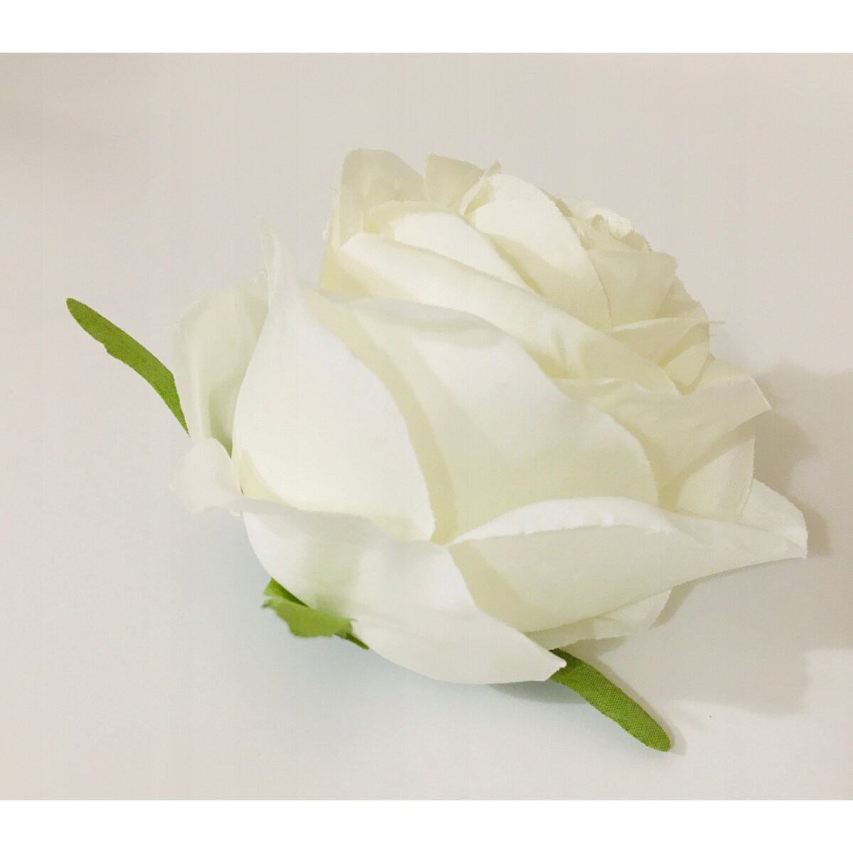 6x Róża sztuczna wyrobowa do wiązanek główka pąk cmentarz kwiaty BIAŁA duża