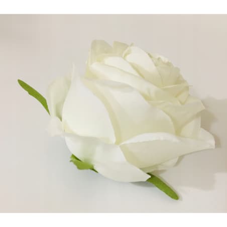 6x Róża sztuczna wyrobowa do wiązanek główka pąk cmentarz kwiaty BIAŁA duża