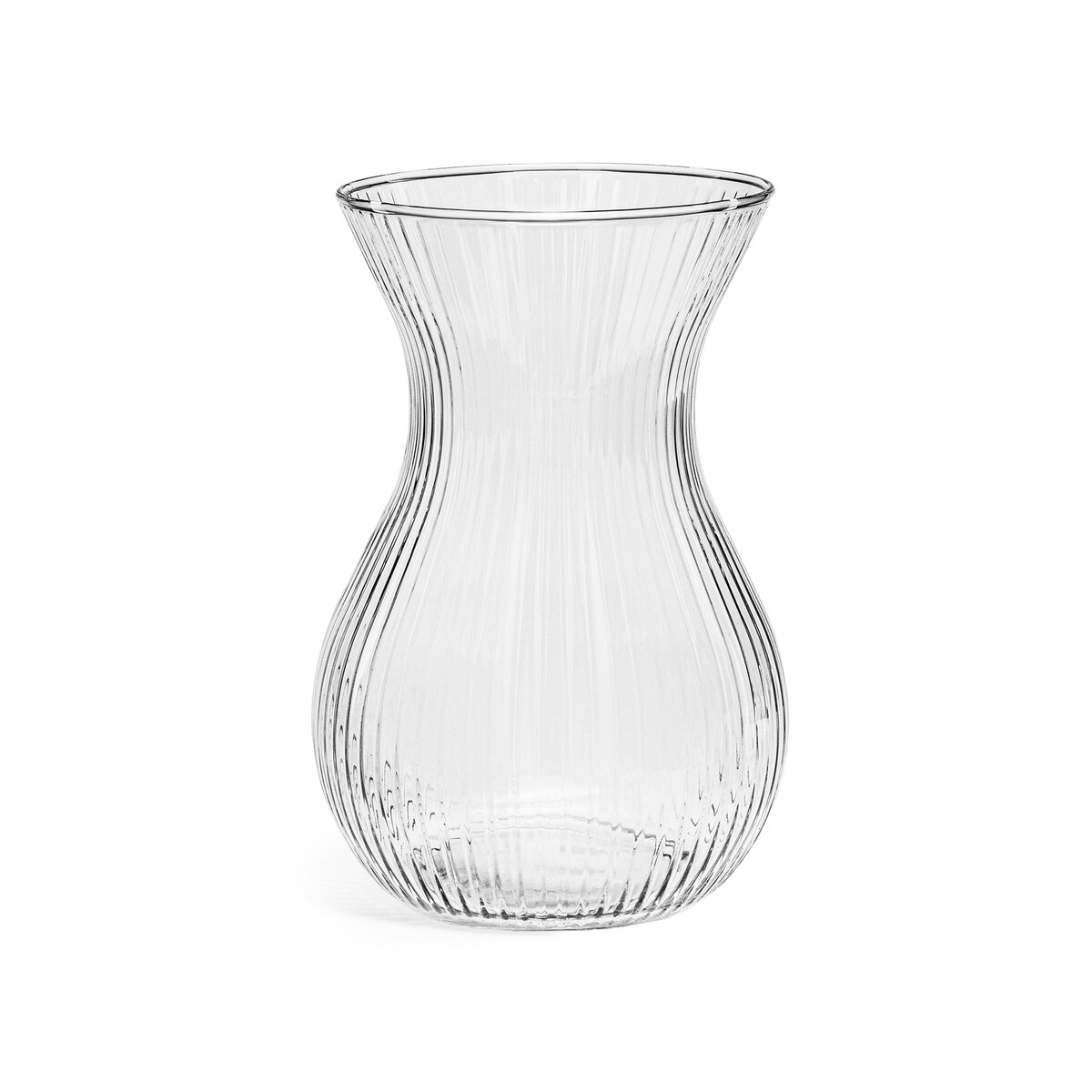Wazon szklany prążkowany Lyra 18 cm