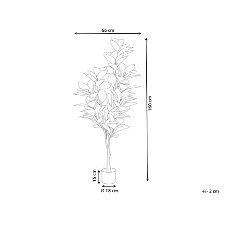 Sztuczna roślina FICUS ELASTICA 160 cm Zielony