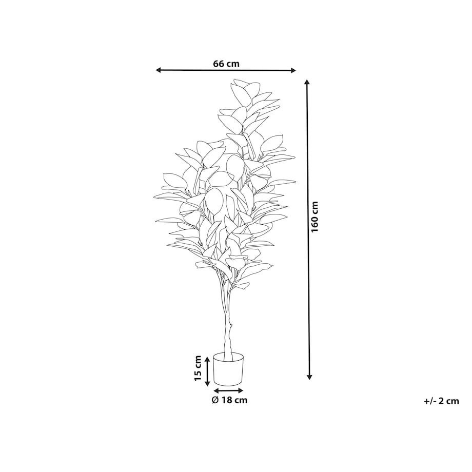 Sztuczna roślina FICUS ELASTICA 160 cm Zielony