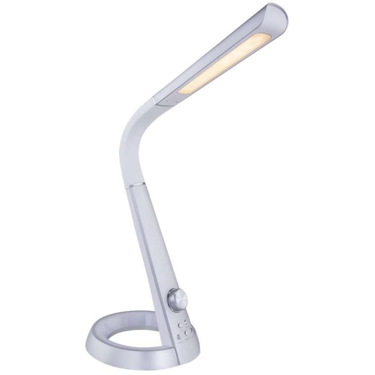 Elastyczna LAMPA stojąca MITTI 58376S Globo regulowana LAMPKA biurkowa LED 8W 3000K - 6300K z portem USB srebrna