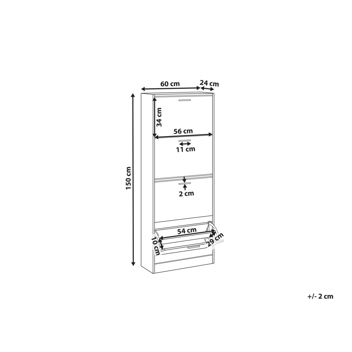 Szafka na buty BOWRAL Jasnobrązowy