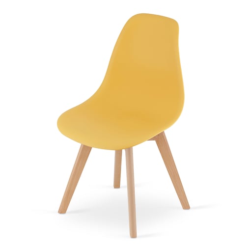 Krzesło KITO nowoczesne ergonomiczne Musztarda / Nogi Naturalne 2 sztuki