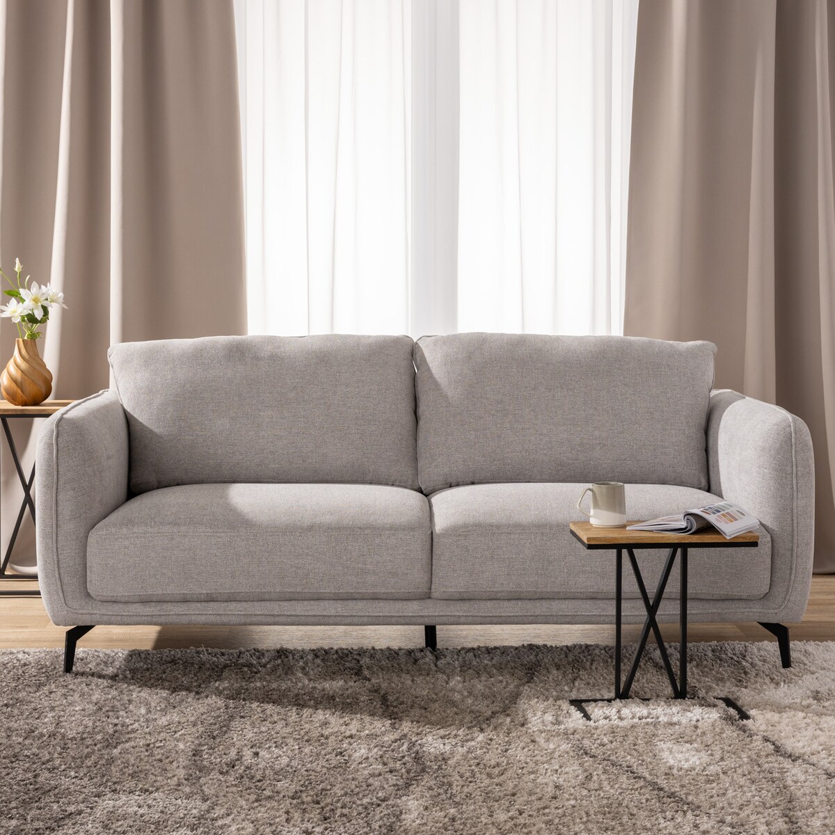 Sofa Horsens grey, 197x85x85 cm