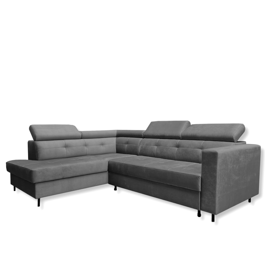 Lewostronny narożnik TAKO z funkcją spania - grafitowy