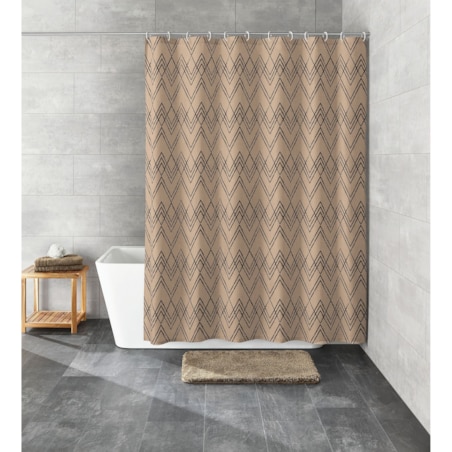 Kleine Wolke Zag Cotti Tekstylna Zasłona prysznicowa premium brązowa 180x200 cm